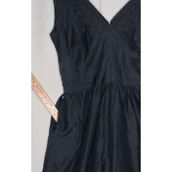 Jack Slote Crop Jumpsuit Large Black Embroidered Tie 60s 70s Vtg - Picture 4 of 13